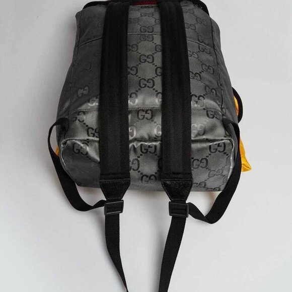 Gucci Red/Yellow/Grey GG Econyl Nylon Off The Grid Backpack Bag - Picture 10 of 12